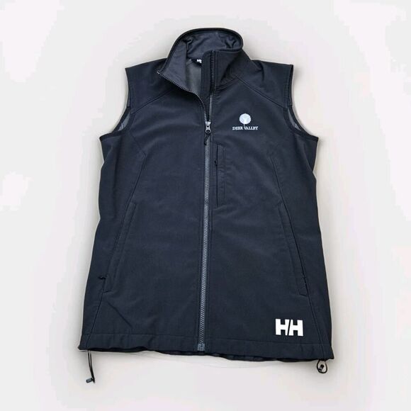 helly hansen Vest Men’s Small Gray Fleece Lined Soft shell Vest Company Logo - Picture 1 of 11